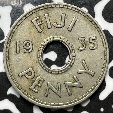 1935 Fiji 1 Penny Lot#M5535 Cover