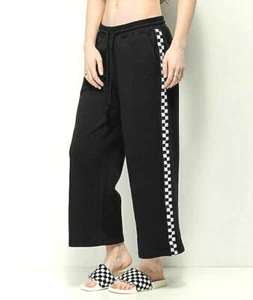New VANS Chromo Checkerboard Check Wide Leg Crop Track Sweat Pants Sweatpants XS - Picture 1 of 3