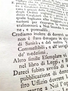 FLORENZ 8. Mai 1773 - MOTUPROPRIO GRASCIA - SANITA DE' ESSBARI - WILDLEDER - Bild 1 von 3