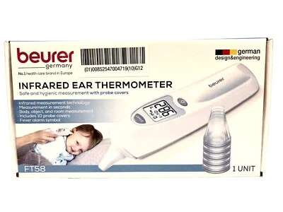 Termómetro de oído infrarrojo FT 58 con cubiertas de prueba de Beurer - Ingeniería alemana Foto 1 de 4