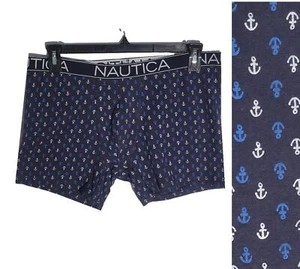 🩳Men's Comfy Boxer Briefs XL Nautica Navy White Anchor Rope Stretch Cotton New - Picture 1 of 6