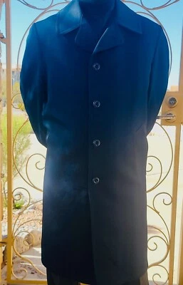 Gabardina vintage Crown Wear para hombre azul marino para todo clima 42L excelente estado.! Foto 1 de 4