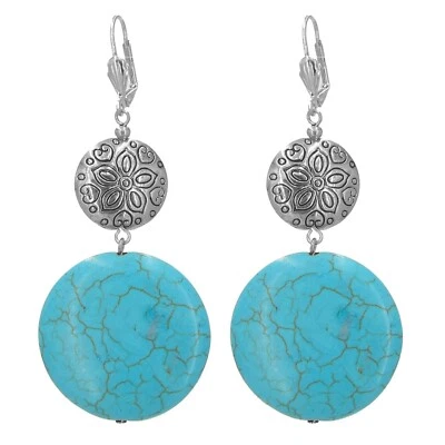 BAILYSBEADS designer XL fabelhafte Türkis Howlith-Ohrringe Ohrhänger P-98xg - Bild 1 von 4