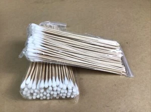 200PCS 6" Long Wooden Handle Q-tips Cotton Swabs /Gun Swab Cleaning Applicators - Picture 1 of 3