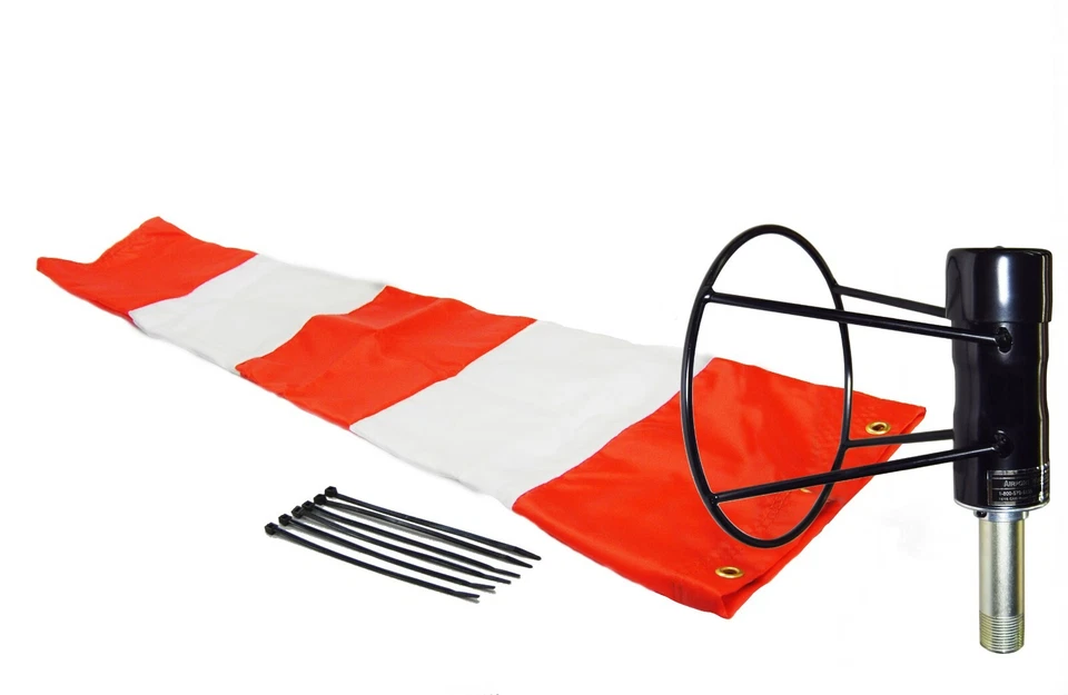 8 Windsock and Frame X 36 Aluminum Orange Airport Corporation USA Combo