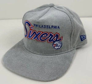 New Era Philadelphia 76ers Corduroy The Golfer Snapback Hat Cap NBA Grey NEW NWT - Picture 1 of 11