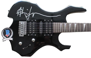 AL JOURGENSEN MINISTRY SIGNED BLACK METAL FLAME F/S ELECTRIC GUITAR BECKETT COA - Picture 1 of 6