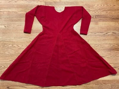 Reproducción túnica de lana roja medieval del siglo XIV cosida a mano para hombre, talla mediana Foto 1 de 4