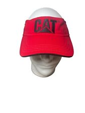 CAT Caterpillar Embroidered Logo Yancey Golf Visor Cap Hat Red and Black