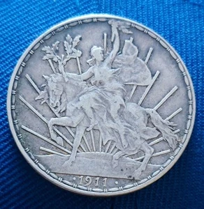 Mexico 1911 UN PESO Short Ray Caballito - Picture 1 of 2