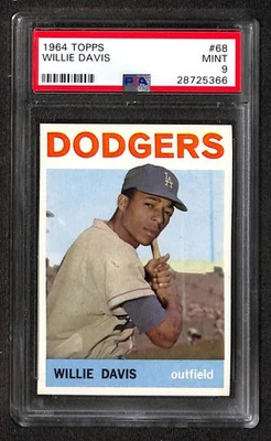 1964 Topps #68 WILLIE DAVIS PSA 9 Mint 28725366  - Image 1 of 3