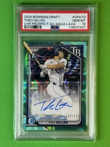 2024 Bowman Draft Theo Gillen Aqua Lava Auto /199 PSA 10 Chrome 1st Rays CPA-TG - Picture 1 of 2