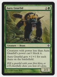 Crimped Aura Gnarlid LP Rise of the Eldrazi MTG Magic Factory Error Misprint! - Picture 1 of 2