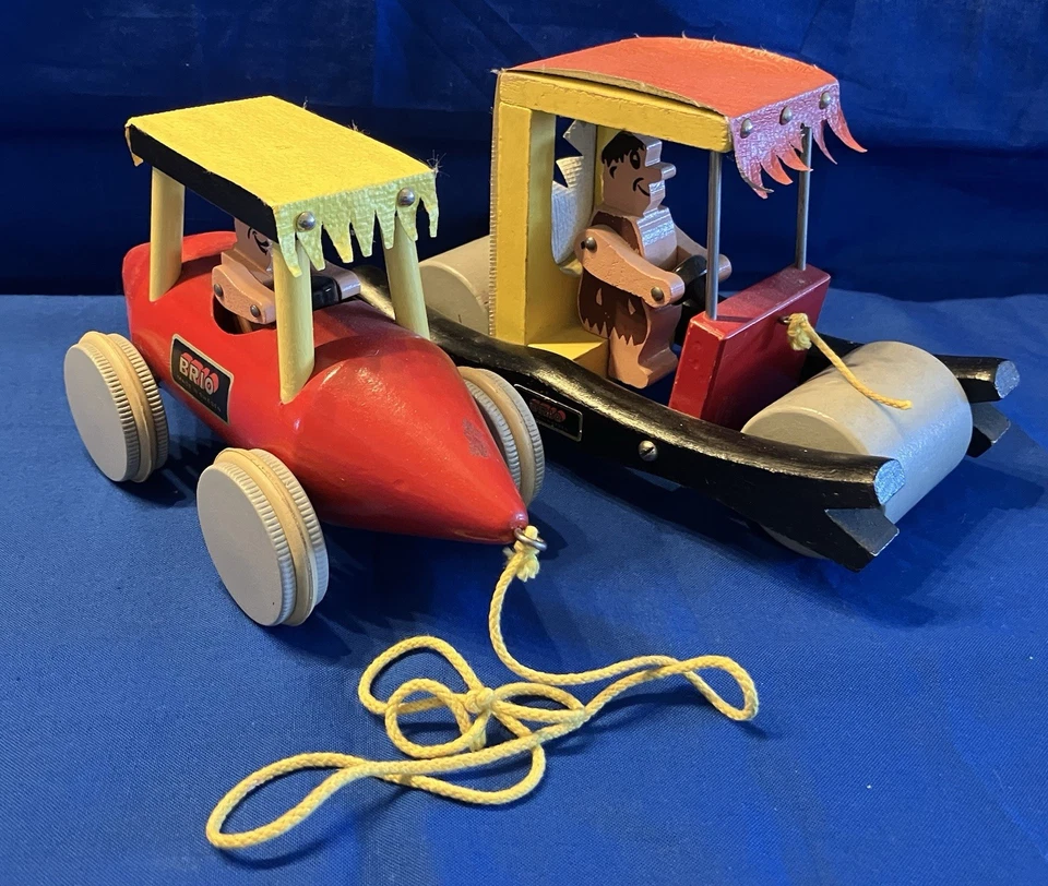 @ FRED FLINTSTONES BARNEY RUBBLE BRIO 汽车 1962 年和标签罕见组合精细 KS — 第 1/4 张图片