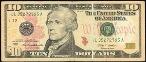 GUTTERFOLD ERROR 2009 $10 Ten Dollar Federal Reserve Note Printing Error - Picture 1 of 2