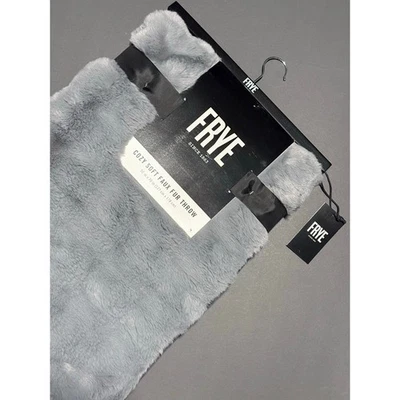 FRYE Faux Fur Throw Blanket 50 x 70" NWT Grey Gray NWT TEXTURED - Image 1 of 4