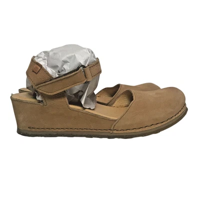 Sandalia de cuña El Naturalista cuero tostado punta cerrada para mujer talla 8/38 Foto 1 de 4