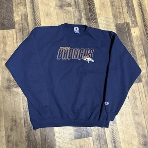 De colección Campeón Denver Broncos NFL Azul Marino Cuello Redondo XL - Imagen 1 de 4