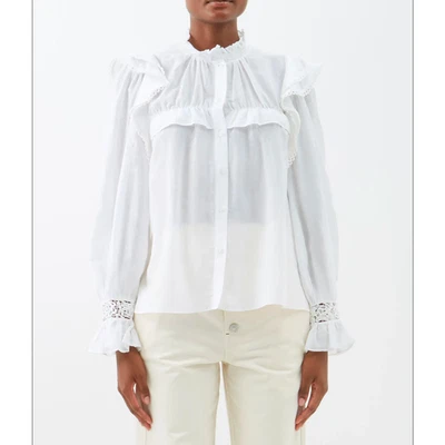 Isabel Marant Etoile White Jatedy Long Sleeve Button Up Shirt, size FR 34/US 0-2 - Image 1 of 4