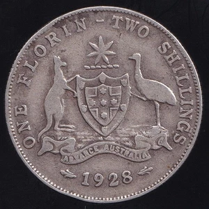 Australia 1928 Un Florín 2/- Jorge V - Fino - Imagen 1 de 3