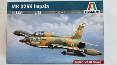 MB 326K Impala - Scala 1/72 - Italeri 1334 ; come nuovo con super decal sheet - Immagine 1 di 4