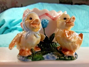 EASTER CHICKS 2.5" CERAMIC TRINKET BOX CANDY DISH EASTER DUCKS EASTER EGG - Picture 1 of 12