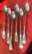 6 PCS NEW COND VTG OXFORD HALL Stainless STEEL "CRYSTAL PALACE" Iced Tea SPOONS