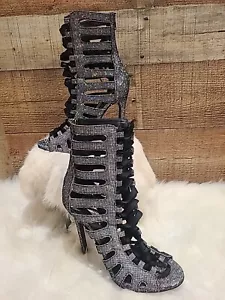 steve madden womens stilettos size 7 Silver Glitter - Picture 1 of 5