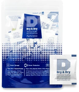 "Paquetes desecantes de gel de sílice ""secos y secos"" de 1 gramo X 50 PK - reutilizables (cumple con la FDA) - Imagen 1 de 11