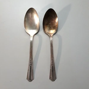 FAIRFIELD Silverplate Serving Spoons Vintage Lot of 2 - Picture 1 of 8