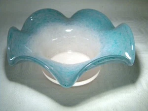 CUENCO DE CRISTAL VASART MEDIADOS DE SIGLO B021 TURQUESA - Imagen 1 de 6