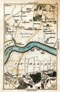 Map John Cary 1790 A5 photo print canvas Dagenham, Plumstead,Barking Level.Marsh - Picture 1 of 3