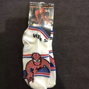 VTG 2007 Spider-Man 3 Movie Kids Acrylic Socks Shoe Size 7 1/2 - 4 New Old Stock - Picture 1 of 4