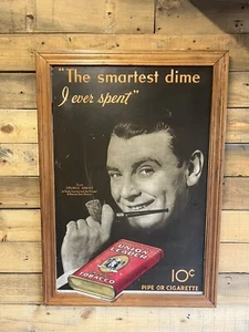 Union Leader Tobacco Vintage Masonite Advertising Sign Old Cigarette Display - Picture 1 of 9