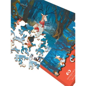 DaVICI Holz Puzzle - Winter und Schlitten 60 Teile m. individuellen Teilen Laser - Bild 1 von 7