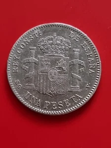 1899 Spain 1 Una Peseta - Picture 1 of 2