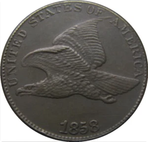 1858 Flying Eagle Cent rare Fine VF One dollar Coin - Picture 1 of 2