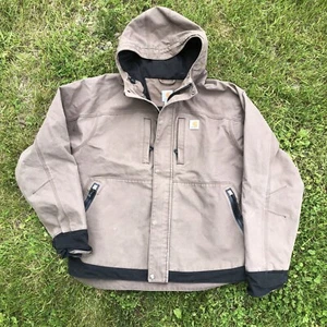 Carhartt Mens Quick Duck Harbor Storm Defender Hooded Jacket Size XL 101442-209 - Picture 1 of 15