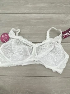Playtex White Lace Bra, Size 40 D Non Wired New - Picture 1 of 5