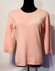 TOMMY BAHAMA Women's Cashmere Sweater Crew Neck Pullover Size Medium Pink - Picture 1 of 7