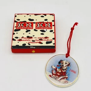 Disney Store 101 Dalmatiner 1996 rund Weihnachten hängend Ornament gefleckt Hund - Bild 1 von 6
