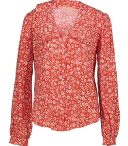 BNWT new Studio Jane Blouse Shirt Top in Red Orange Size UK 8 10 - Picture 1 of 6