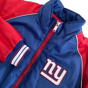 New York Giants NFL Bomber Puffer Jacket Embroidered  Vintage Style Warm Sz L