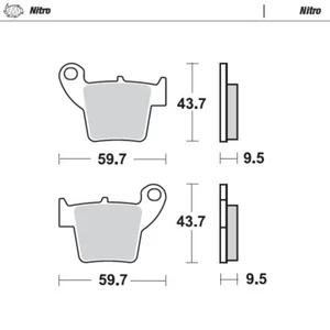 Moto Master Nitro Rear Brake Pads For Honda CRF 250 R 2004-2025 - Picture 1 of 4