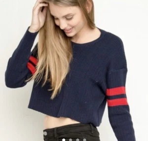 Maglione Brandy Melville blu navy a costine nuovo con etichetta - Foto 1 di 5