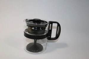 Vintage Gemco Brand 2 Cup Percolator Coffee Pot Clear Heat Resistant Glass Black - Picture 1 of 4