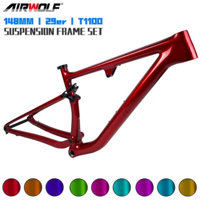 AIRWOLF 29er Vollgefedertes Carbon MTB Cyclocross Fahrradrahmen Frame XC Clear - Bild 1 von 4