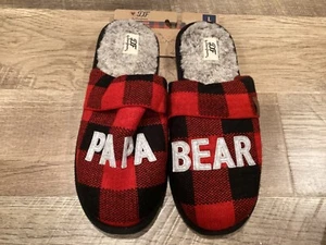 NWT Men's Memory Foam PAPA BEAR Slippers by Dearfoams Size L (11-12) - Picture 1 of 1