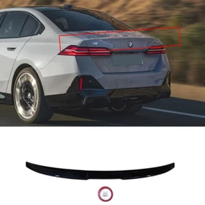 Rear Boot Spoiler Lip Wing For 2024-2025 BMW 5 Series G60 V Style Gloss Black - Picture 1 of 9