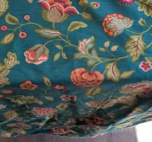 Richloom green FLOWER print Cotton Duck Fabric by the yard B1 - Picture 1 of 1